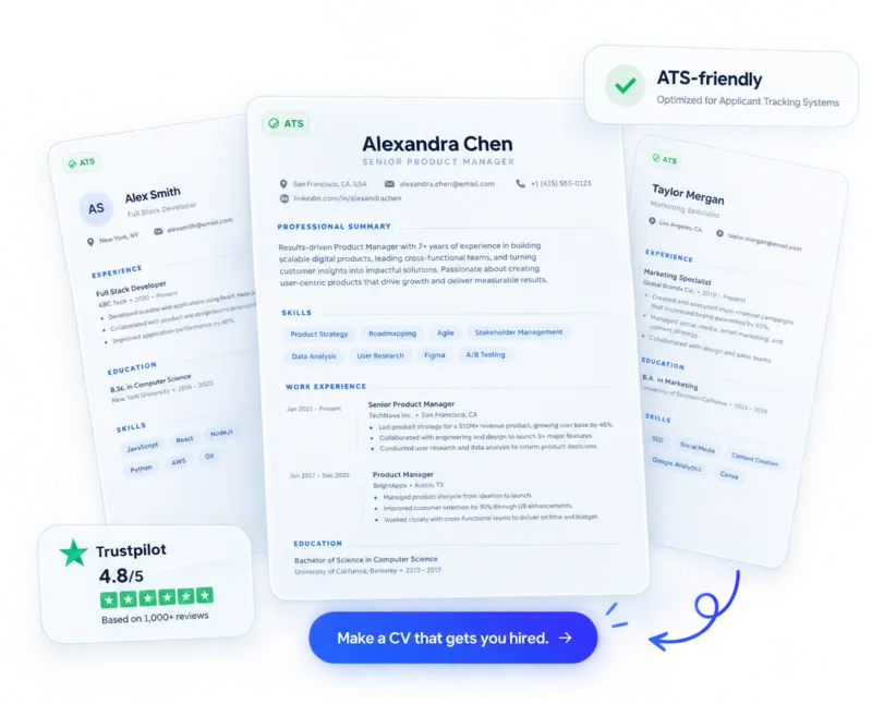 Free cv maker online samples of ATS friendly CV